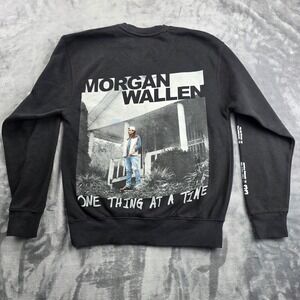 Morgan Wallen Sweatshirt Mens Small Black One Thing At A Time Tour Crewneck